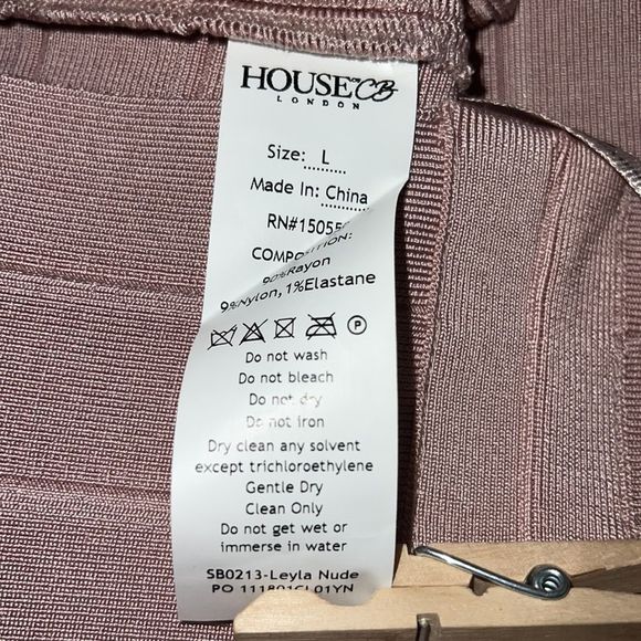 NWT House of CB Leyla Bandage Dress Nude/Pink Large. - Picture 13 of 14